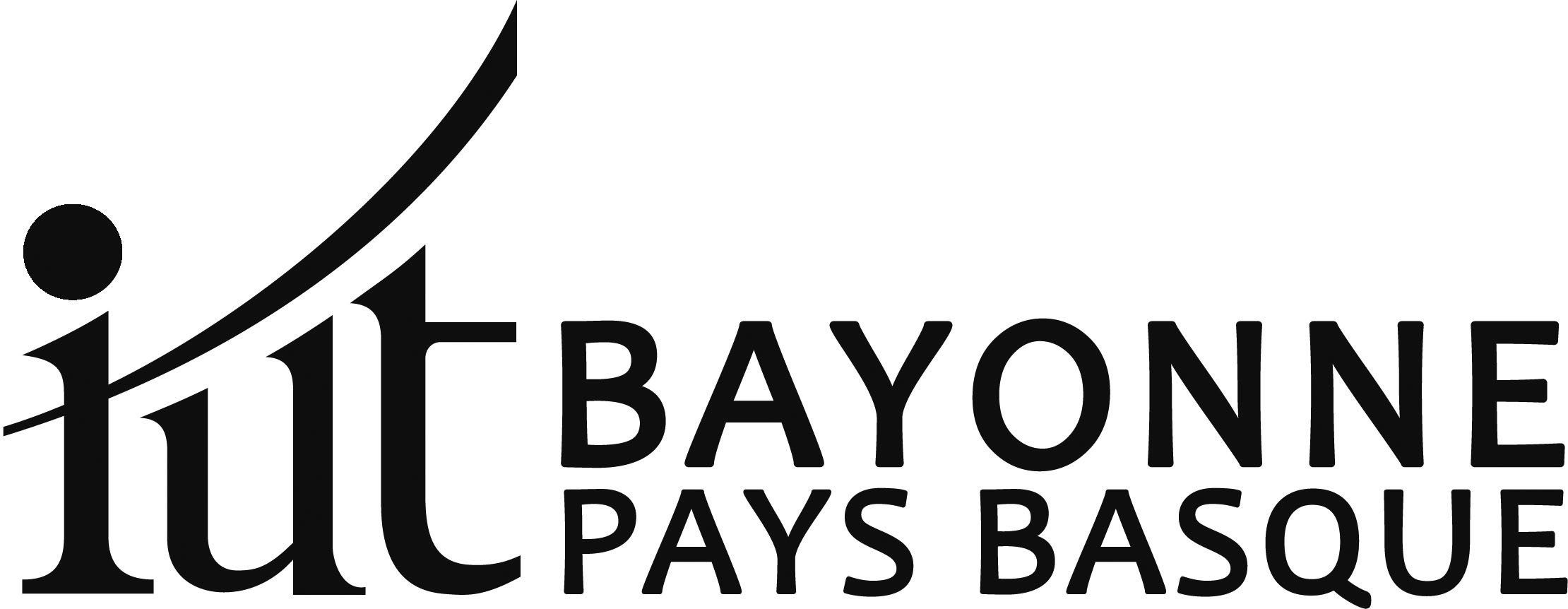 Logo horizontal en noir et blanc de l'IUT de Bayonne et du Pays Basque